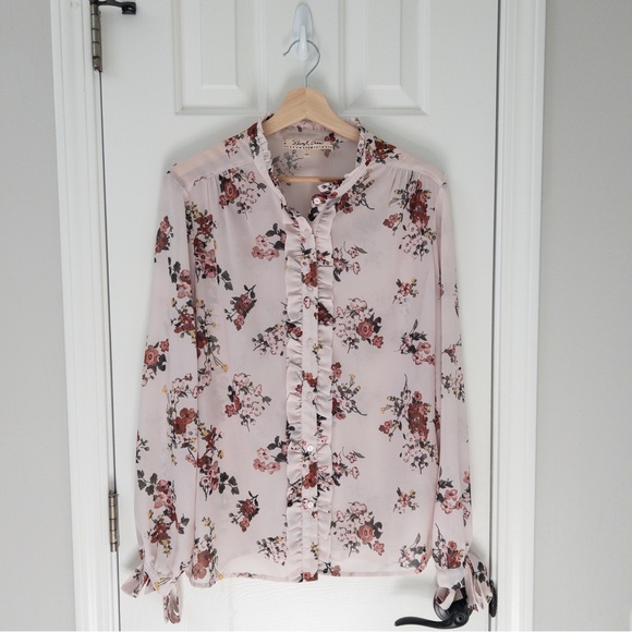 Tops - Sheryl Crowe Floral Pink Blouse